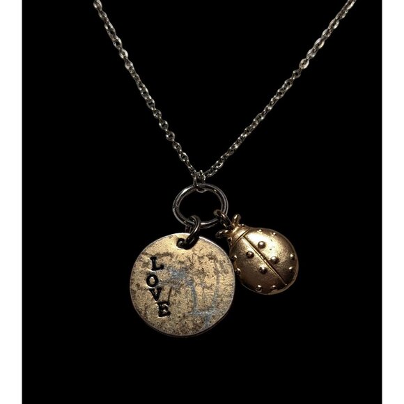Gold Ladybug Love Charm Necklace - Picture 1 of 14